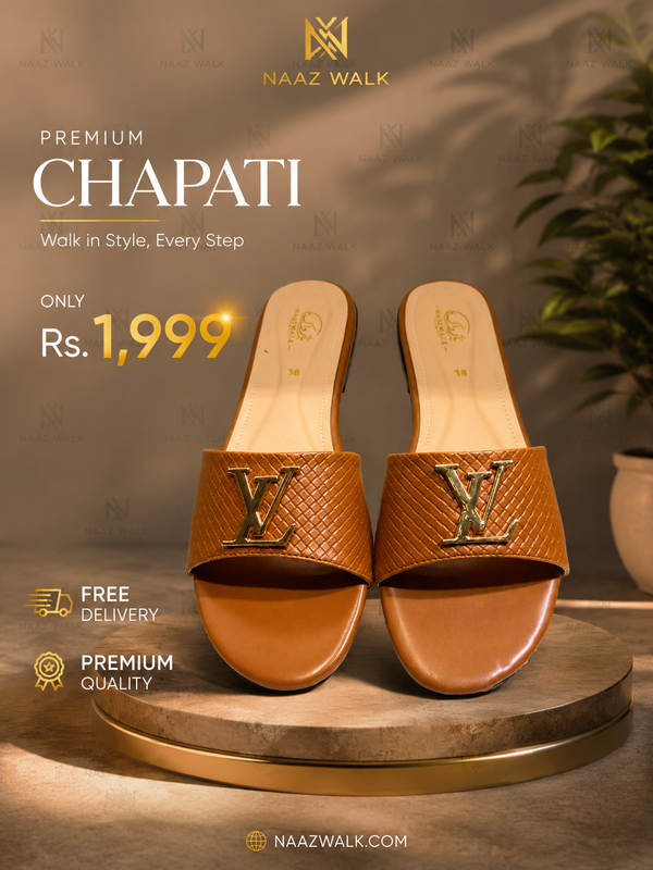 Premium Chapati – Brown | Luxury Women’s Flat Slides