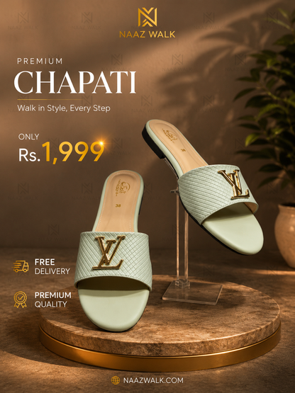 Premium Chapati – Mint Green | Luxury Women’s Flat Slides